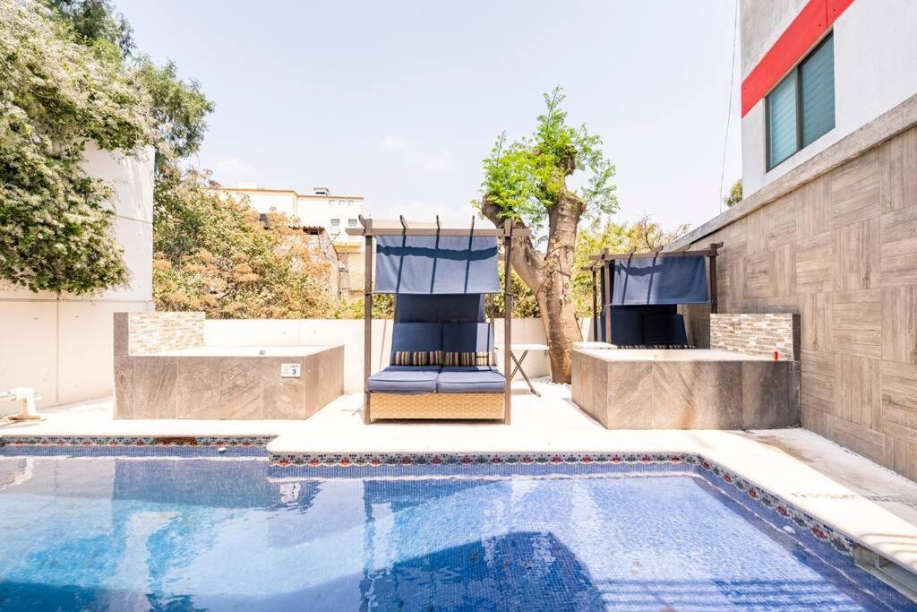 Loft Arte Y Diseno, Terraza, Asador, 3 Pantallas "Cuernavaca Somos El Unico Airbn Que Te Ofrece 2 Exclusivos Jacuzzis Profesionales Con Agua Caliente Y Sistema De Hidromasaje, Tipo Spa" Fraccionamiento Vigilancia 24 Horas 아파트 외부 사진